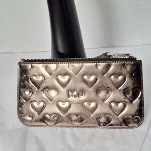 Marc Jacobs Gun Metal Mirror Heart Wristlet Bag
